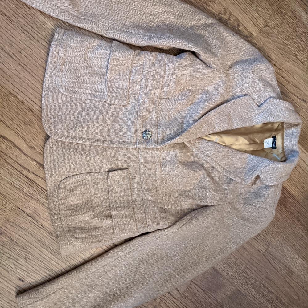 J Crew gold blazer with rhinestone buttons 10